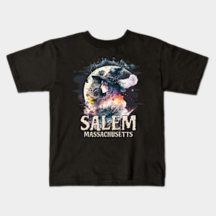 Salem Witch Gothic Art Kids T-Shirt